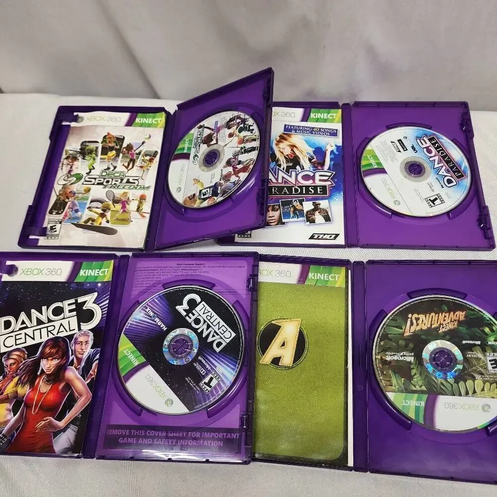 XBOX Kinect Lot of 4 Games Dance Paradise, Kinect Adventures, Dance 3 Untested